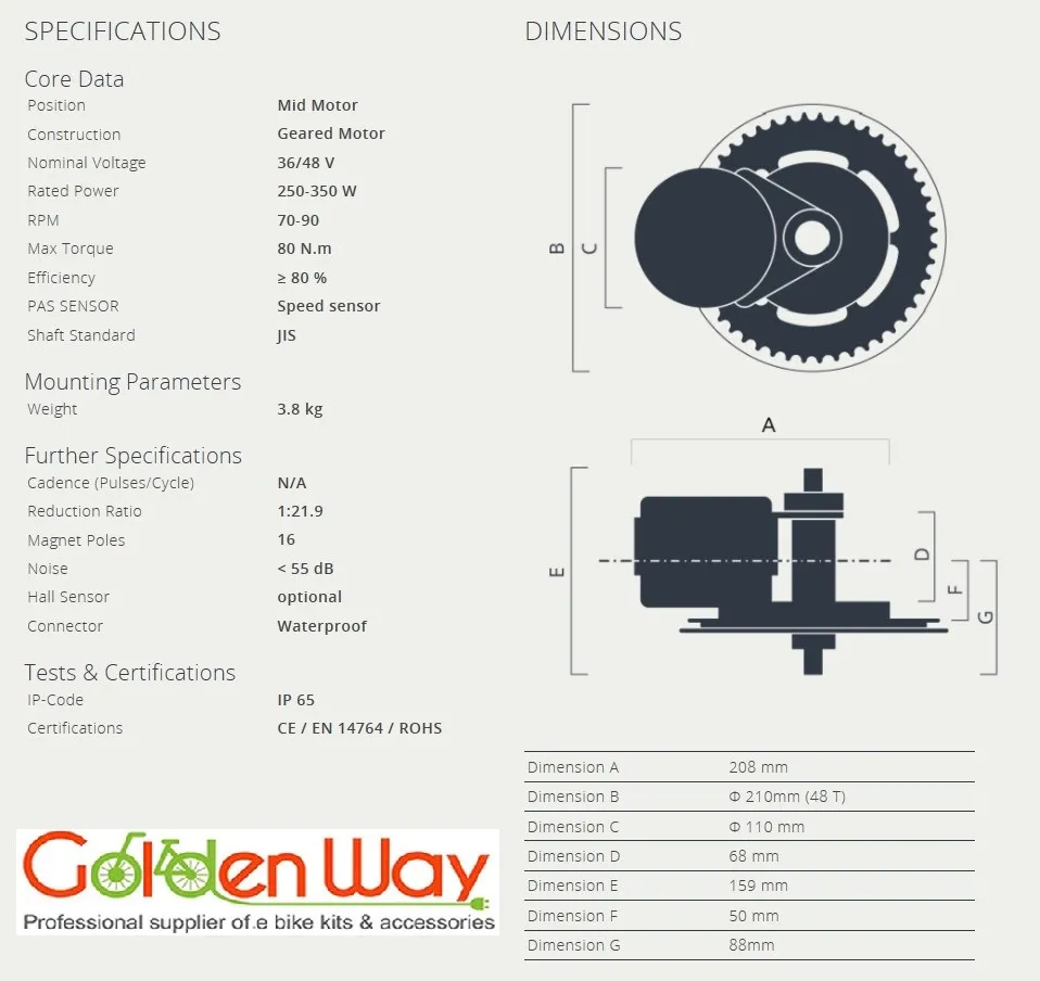 8FUN mid drive motor e bike kit, mid-drive electric bicycle conversion kit BBS01 BBS02 BBSHD