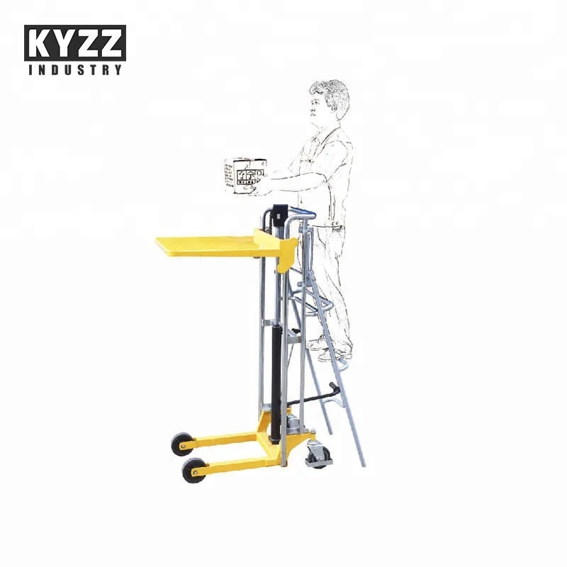 400kg light weight hydraulic hand portable manual platform stacker fork lift