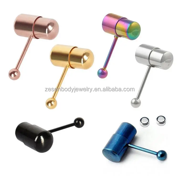 ZESEN Newest Wholesale 5pcs Mix Colors Special Design Vibrating Tongue Rings Piercing Jewelry