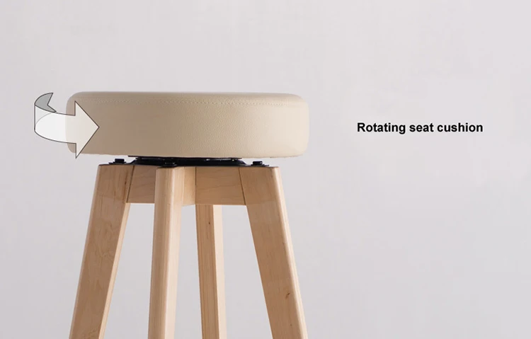 Super Quality Modern Backless Round Seat Swivel Wooden Bar Chair