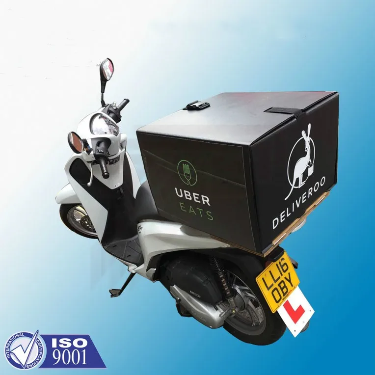 corrugated plastic delivery box with universal steel carrier can fit all motorbikes