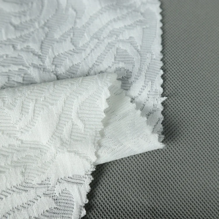 Shaoxing textile stock flower design knit fabric polyester spandex jacquard fabric