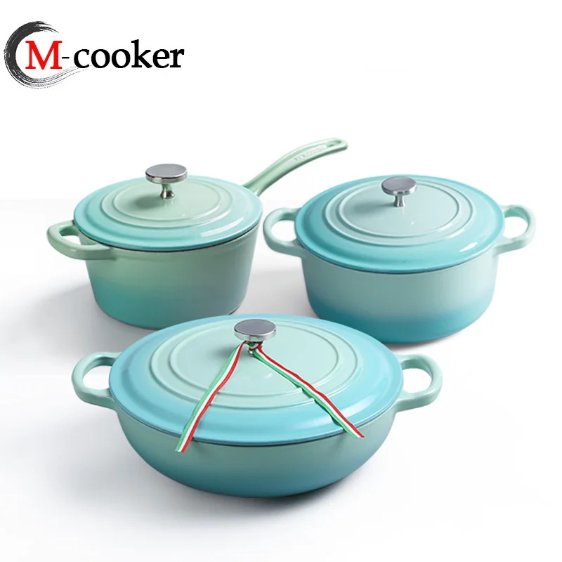 2025 оптовая продажа немецкая русская японская антипригарная кухонная эмаль чугунная посуда