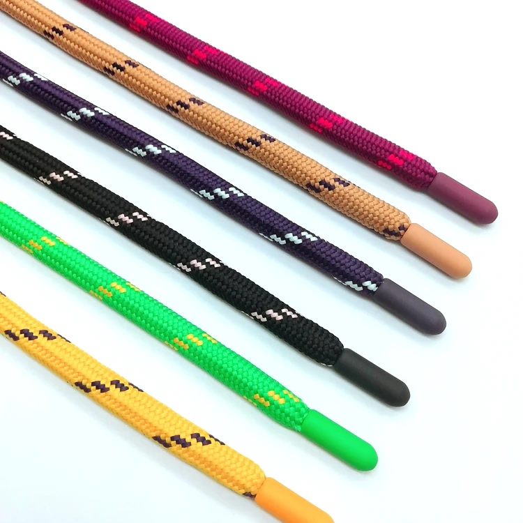 OEM decorative drawcord rubber coated tips drawstring cords