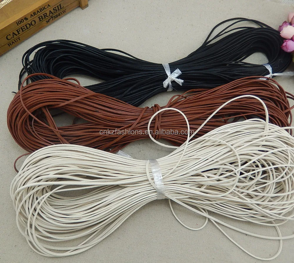 Real Genuine Leather Cord Round Flat Rope String For DIY Necklace Bracelet Jewelry Cord 1.5mm 2mm 3 4 5 6 8 10mm