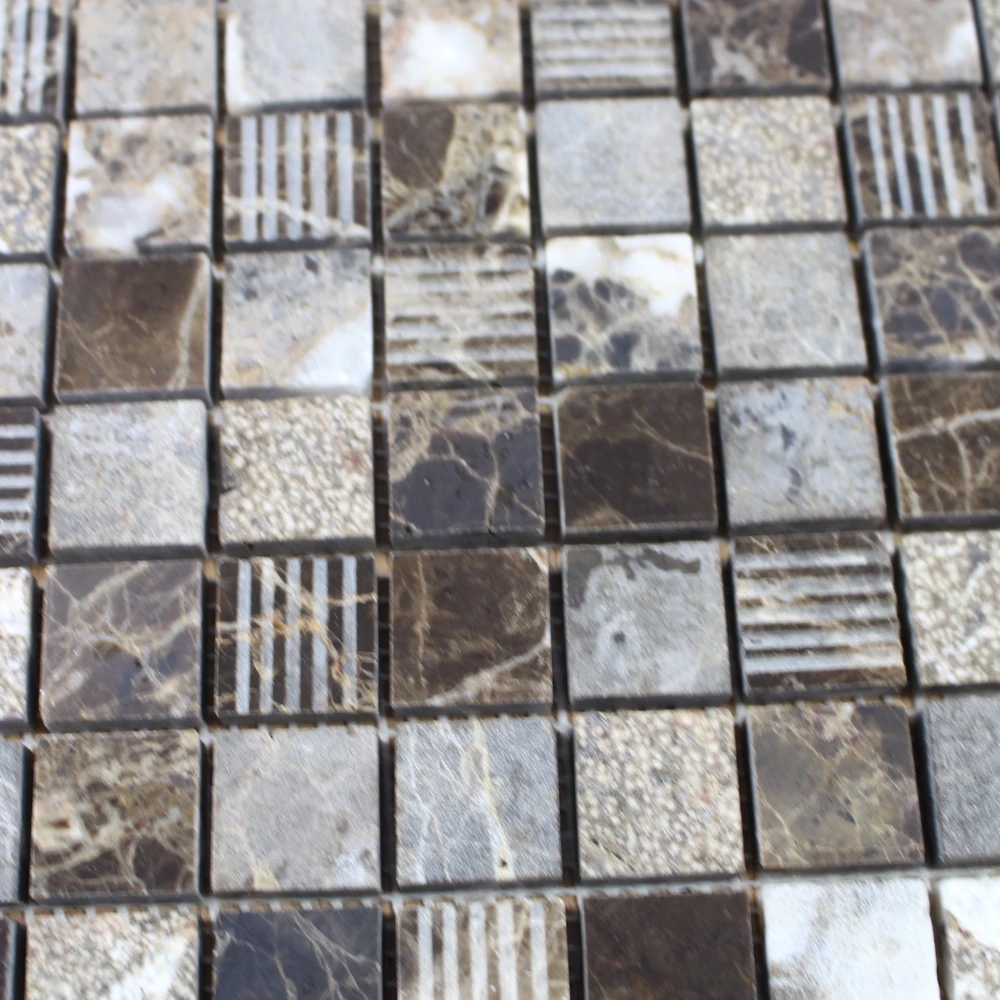 Factory price dark emperador brown marble mosaic tile of China National Standard