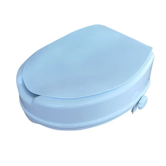 BA351 Bathroom Portable Raised Toilet Seat Standard Elevated Toilet Assist Seat Riser With Lock And Lid For Disabled