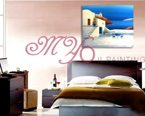 Excellent modern seascape oil painting hotel artwork ct-317 greece landscape painting