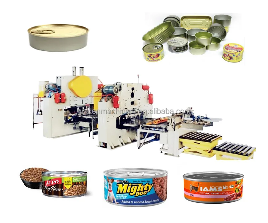 Высокоэффективная автоматическая машина для производства банок из 2 частей, производственная линия для упаковки пищевых продуктов для рыб и домашних животных