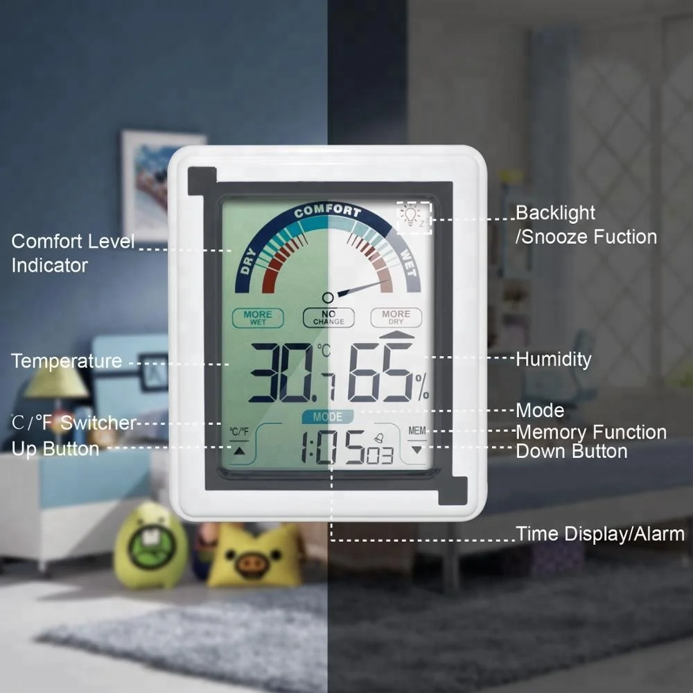 Cutely Transparent digital LCD display small house shape home bath indoor thermometer with suction cup and min&max recording