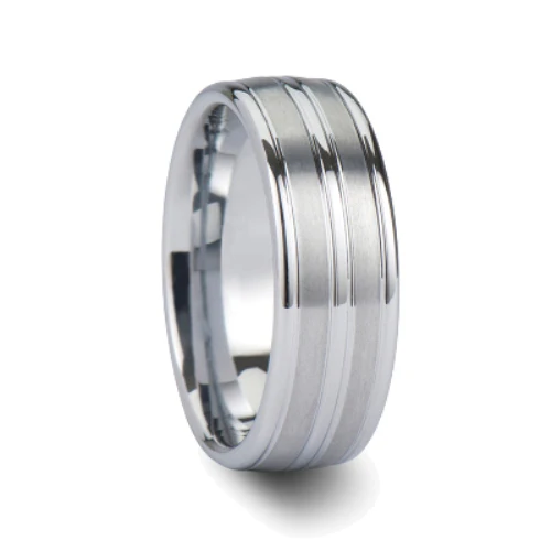 
hot selling brushed middle line mens tungsten rings 