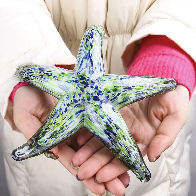 Starfish Paperweight Art Glass Collectible Fish Figurines Home Table Wedding Decor H&D Crystal Home Decoration Europe Folk Art
