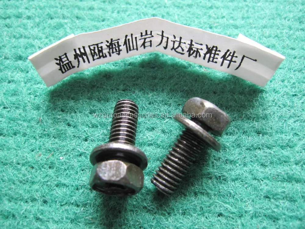 Army Green M8X15 Grade 10.9 high tensile hexagon head bolt with flat washer