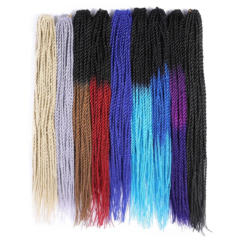 pre-twist loop 22inch 30strands 100gram heat resistant synthetic senegalese twist crochet braid hair
