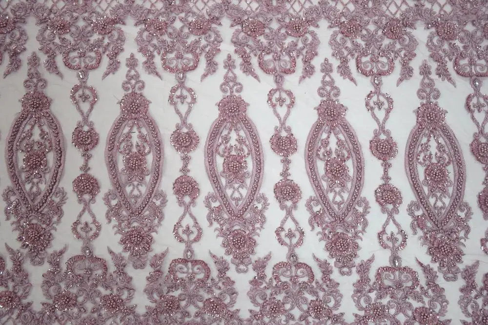 new product onion african lace fabrics crystal beaded fabric tulle lace fabrics for party HY0937-8