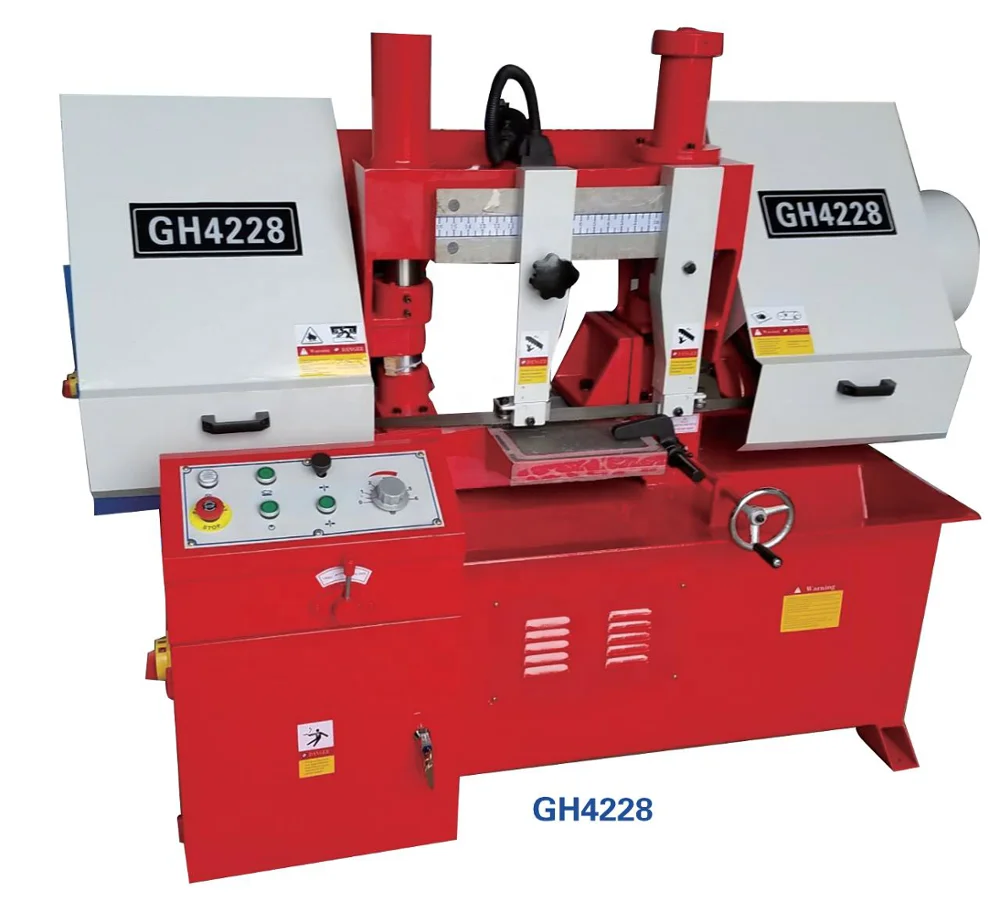 Горизонтальная двухколонная металлическая режущая промышленная ленточная пила