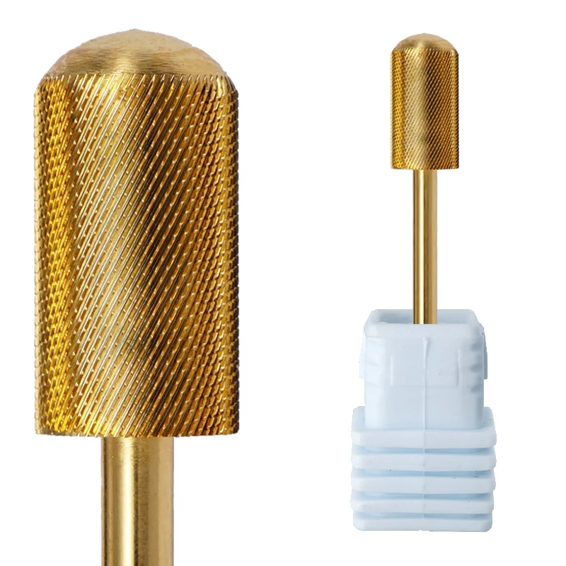 Large Small Barrel Smooth Rounded Top Nail Drill Bits Box Custom Logo Tungsten Carbide Nail Drill Bit With Plastic Case