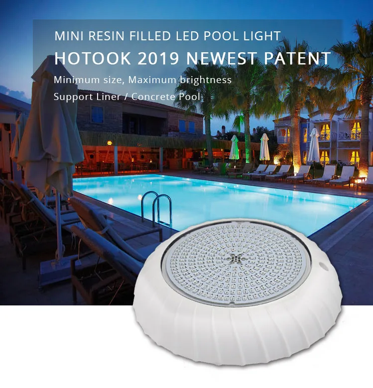 
HOTOOK Mini 18w 42w 24 volot 12v led pool lights bulb rgb ip68 wall mounted underwater swimming pool light 