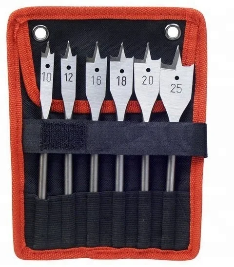 Free sample high carbon steel 6pcs hex shank flat wood drill bit set