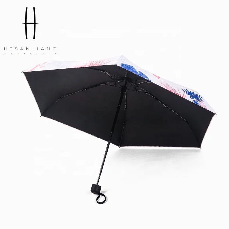 New products 5 fold mini compact umbrella  with case uv sun protection umbrella