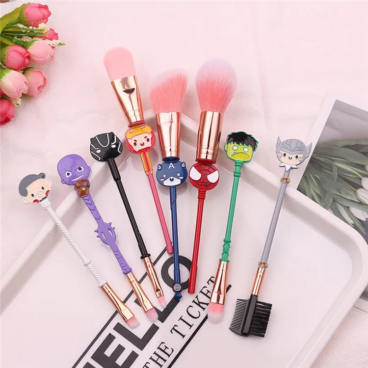 8pcs The Avengerss Makeup Kits Avenger Marvel Peripheral beauty tool Thanos Spider man make up brush