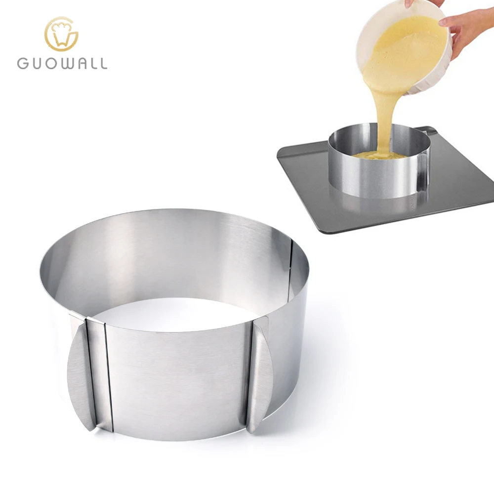 16~30cm Adjustable Stainless Steel  With Measurement Cake Baking Cake Decor Mold Ring