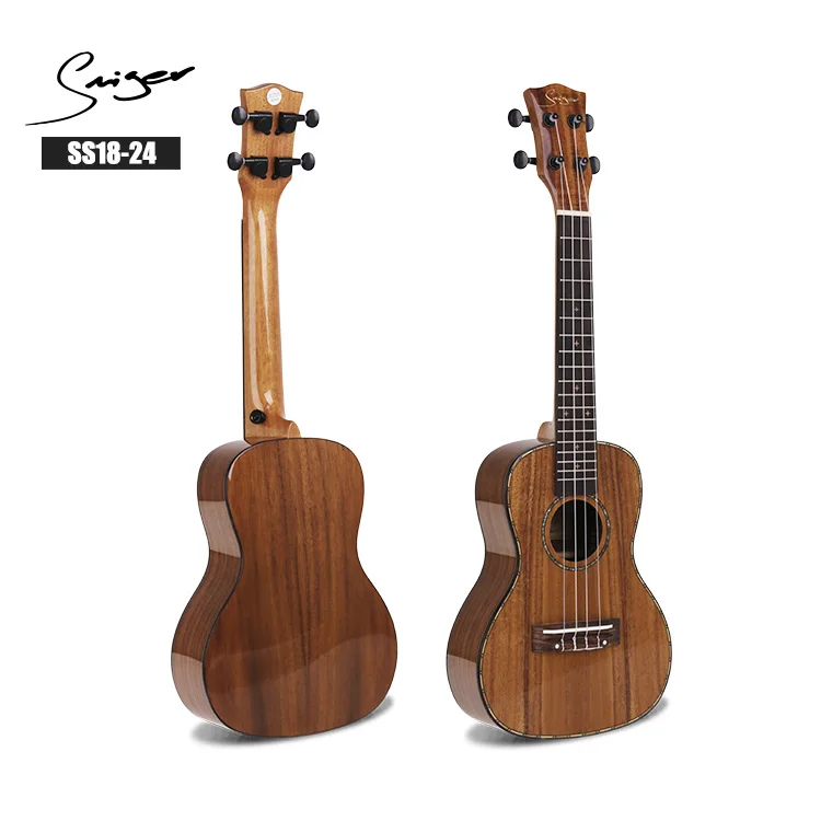 High quality china smiger brand koa soild 24 inch concert ukulele ukelele