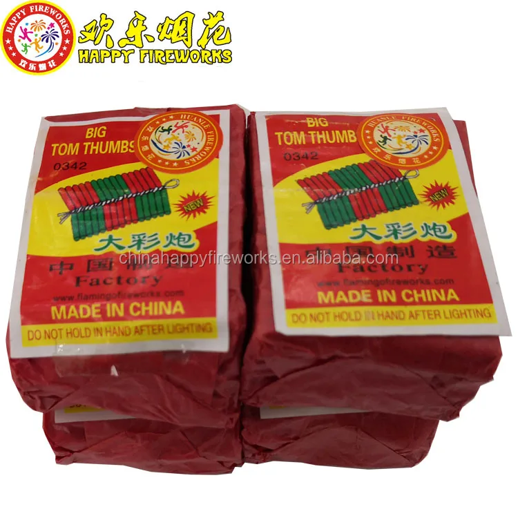 Hot Sale wholesale 0342B big tom thumbs 30S crackers  red colored chinese firecrackers factory pyro fireworks