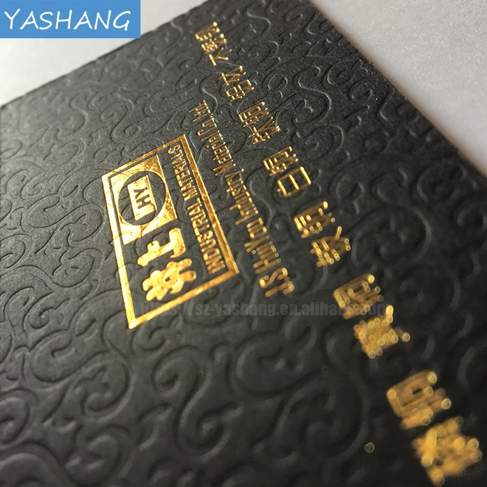 Black card gold edge visiting card with business cards foiled embossed