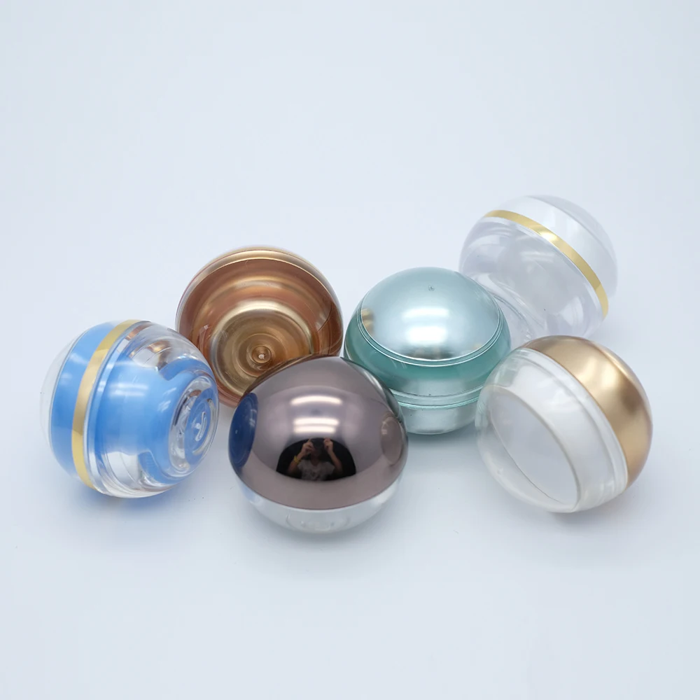
Hengsheng factory wholesale acrylic 5g ball egg shape empty cosmetic skin care cream jar 