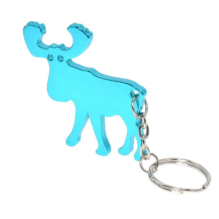 Wholesale Promotional Bottle Opener Moose Shape Aluminum Keychain