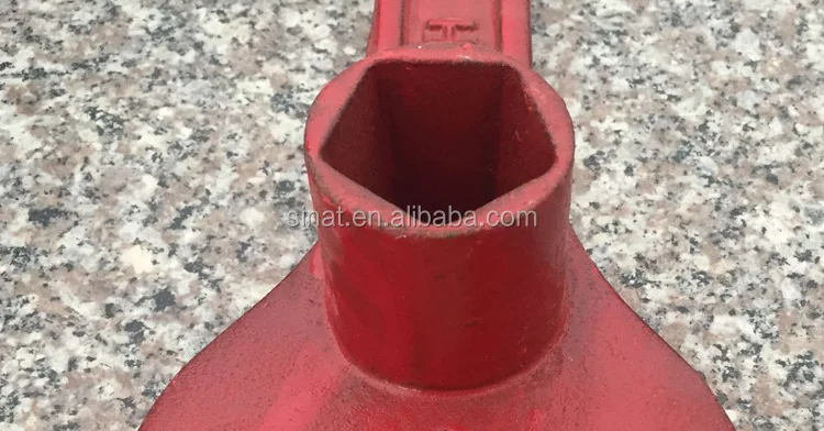 Outdoor secure red fire fighting ground fire hydrant wrench