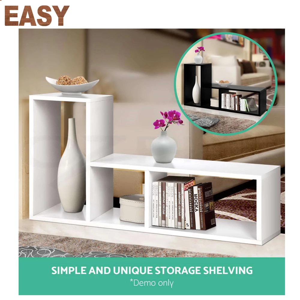 Display L Shape Cube Shelf DIY Sidetable Cabinet Storage Corner-Bookshelf Ladder