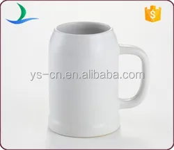 Customized logo classical white ceramic mug beer stein for Germany