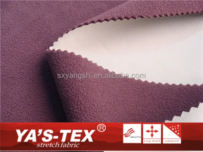 
polyester spandex 3 layer laminated 4 way stretch bonded with polar fleece and tpu fabric 
