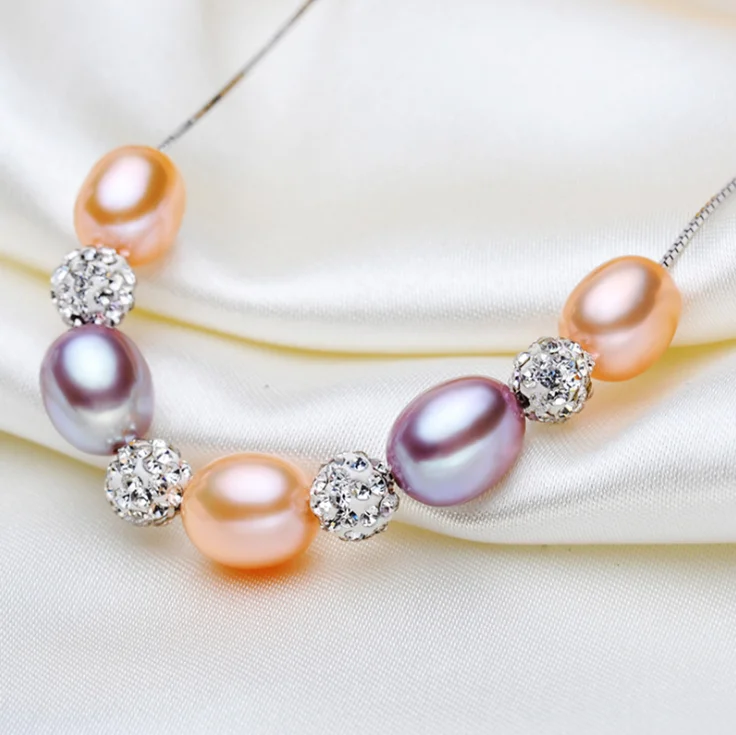 fashion mixed color natural fresh water cultured pearl jewelry genuine natural pearl pendant