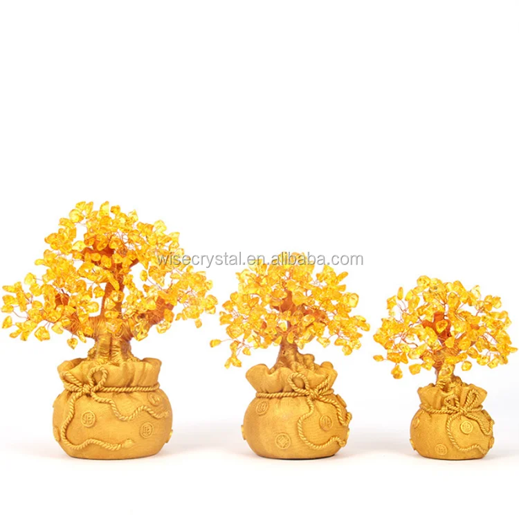 Rock stone healing crystal tree crystal rose quartz reiki tree