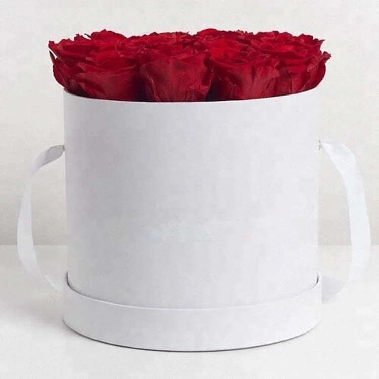 Custom LOGO luxury wedding flowers package round flower box for gift