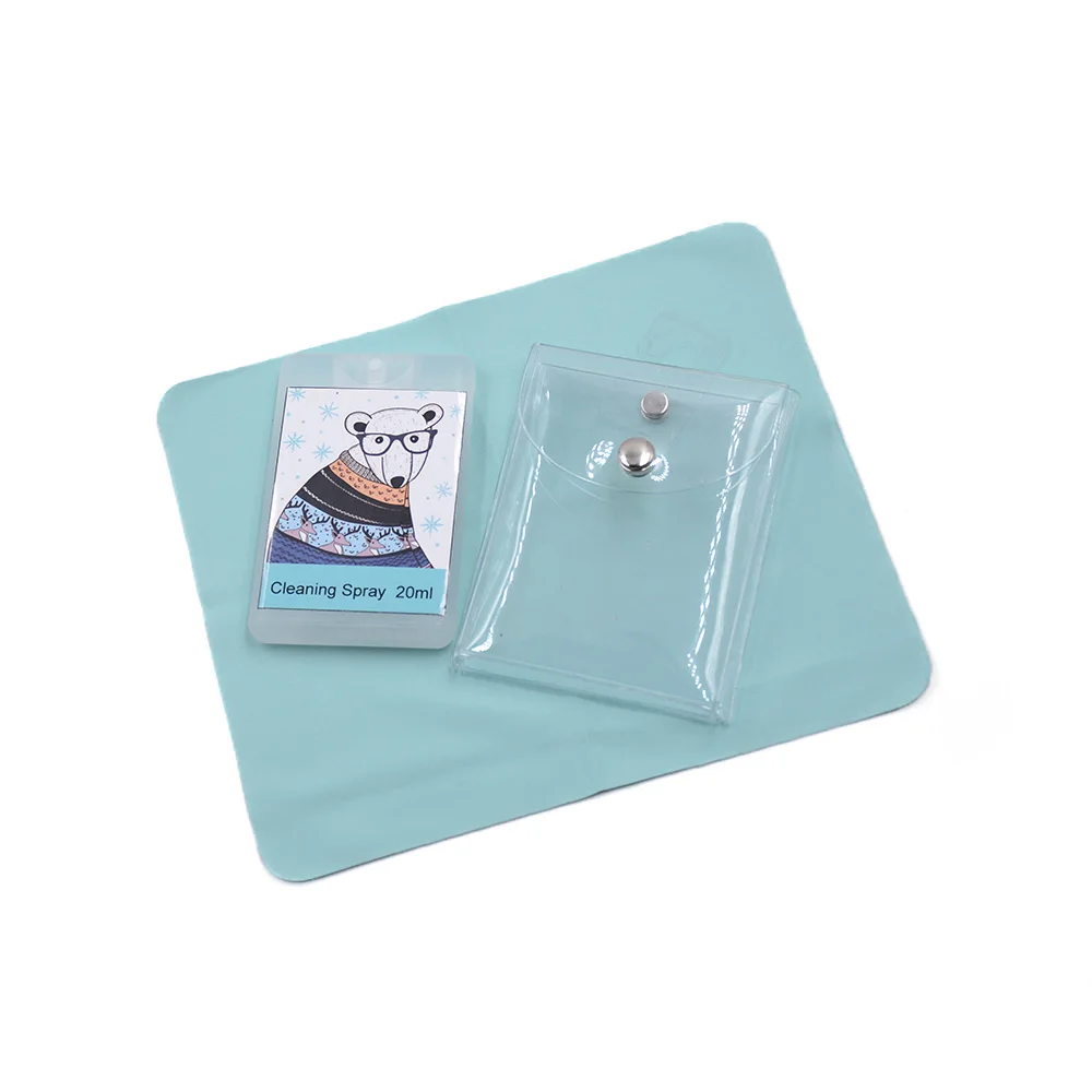 Bulk Wholesale Lens Eyeglass sun Glasses Pad Computer Camera Screen cleaning Clean spray kit with microfiber cloth