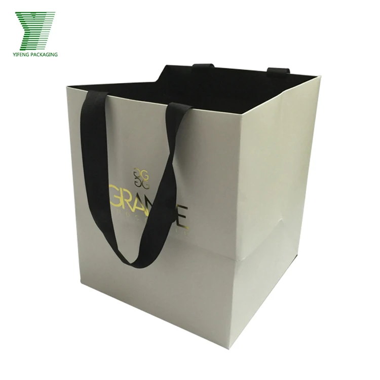 Elegant custom size decorative ribbon design gift packaging paper bags