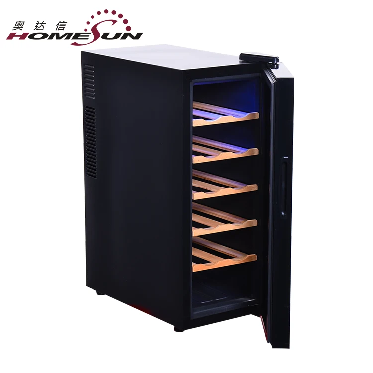 BCW-35 12 Bottles Thermoelectric Wooden Shelves Mini Electronic Wine Cellar