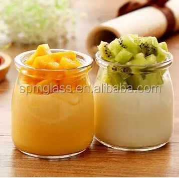 Fresh Milk Jelly Mousse Yogurt Package Container Two Size Round Pudding Glass Jar