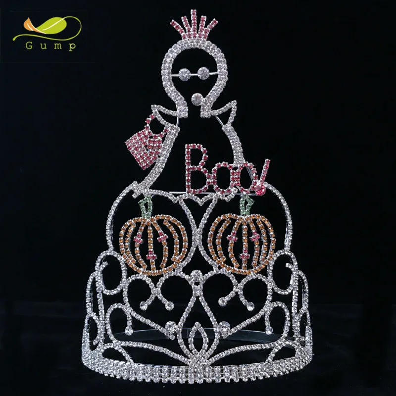 Wholesale Halloween Pageant Crystal Crown Pumpkin Rhinestone Tiara