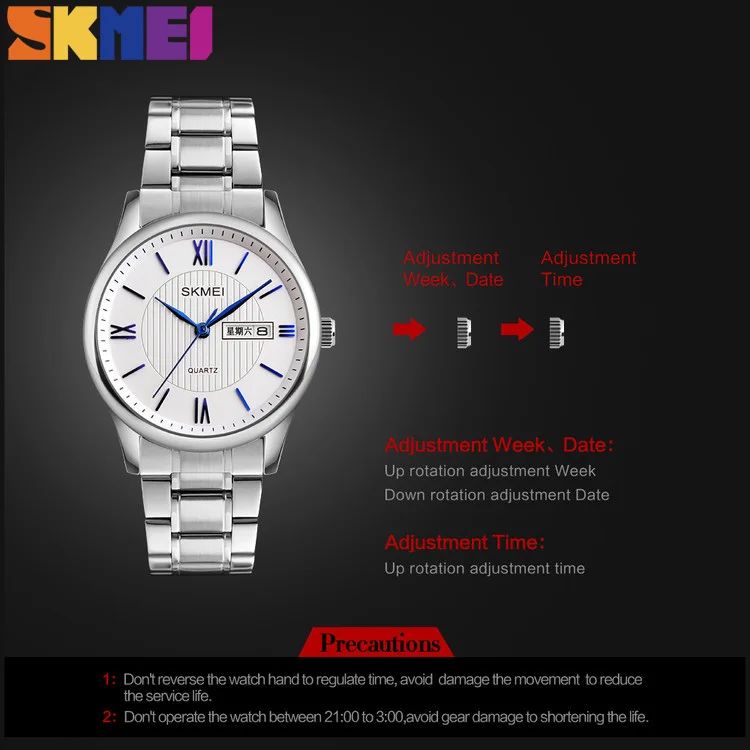 SKMEI 1261 life fitness quartz women men watch battery stainless steel china alibaba