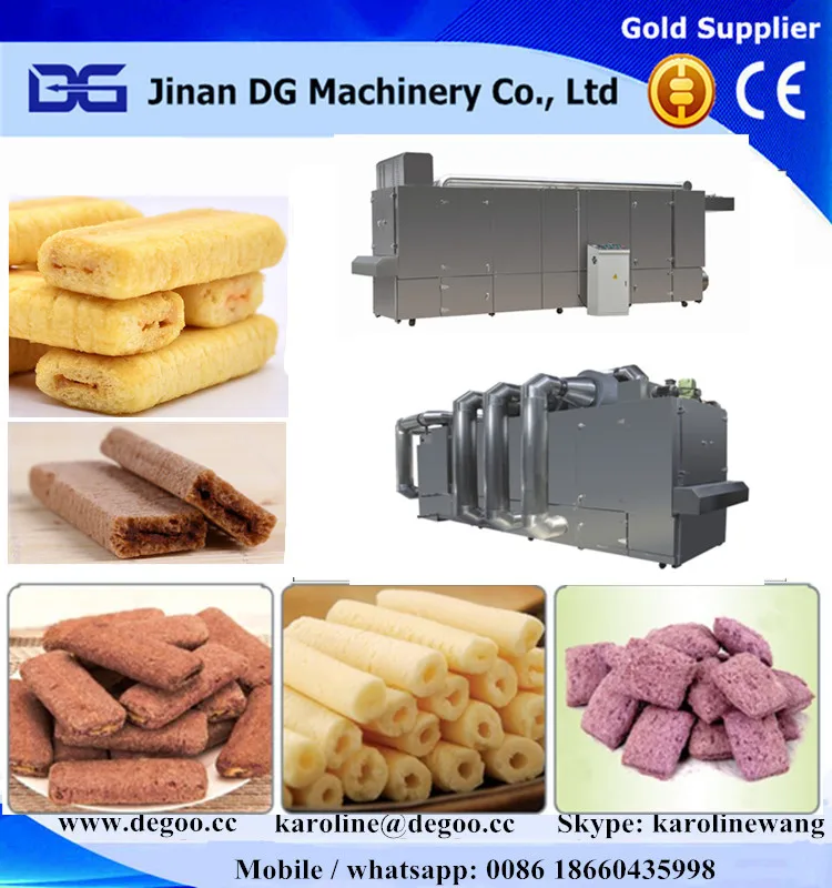
Corn Chocolate Cream Core Filled Puff Snacks Food Extruder Machine Processing Line 
