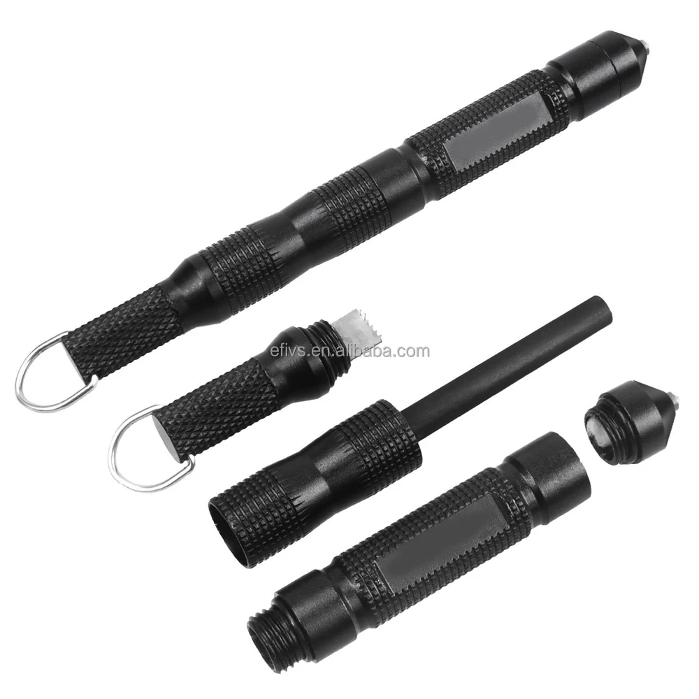 Оптовая продажа тактическая ручка 2 в 1 стартовый набор для выживания из магния инструменты самообороны оборудование