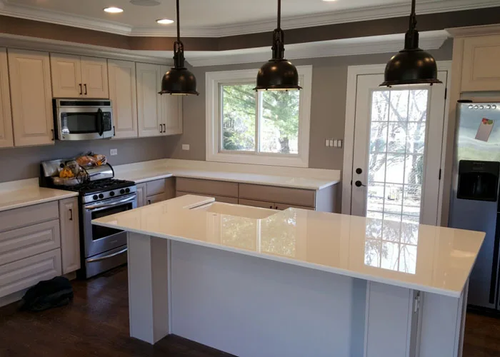 kitchen work top with nano crystal glass