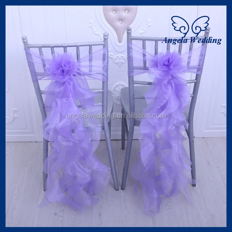 SH098C оптовая продажа элегантных роскошных сиреневых светло-фиолетовых свадебных кудрявых ивовых стульев из органзы