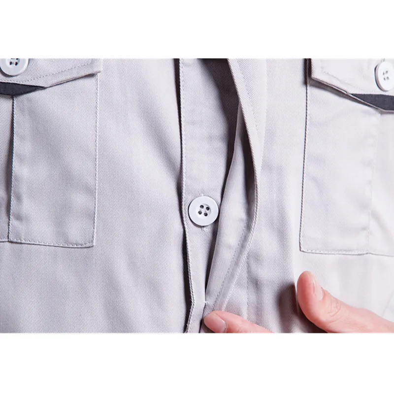 Gray Workwear Uniform For Industrial Men Work Wear Polyester Antistatic Workwear For Worker Work Suit