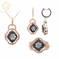 New Fashion CZ Pave Setting 925 Silver Iran Jewelry Sets Wedding Bridal